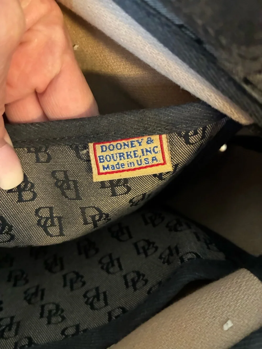Dooney & Bourke Gray and Black Monogram Tote